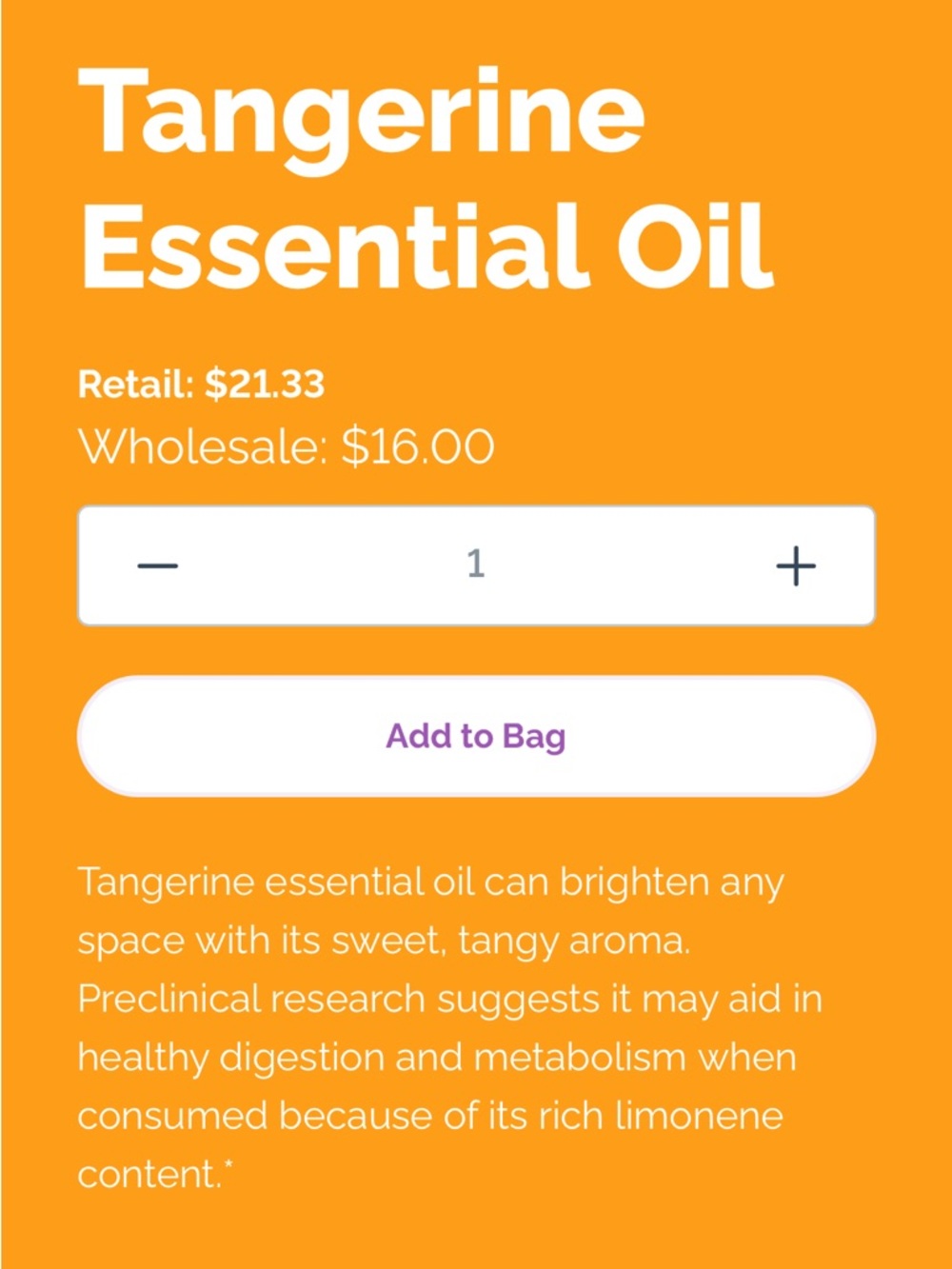 Doterra Tangerine Essential Oil - Picture 2 of 2